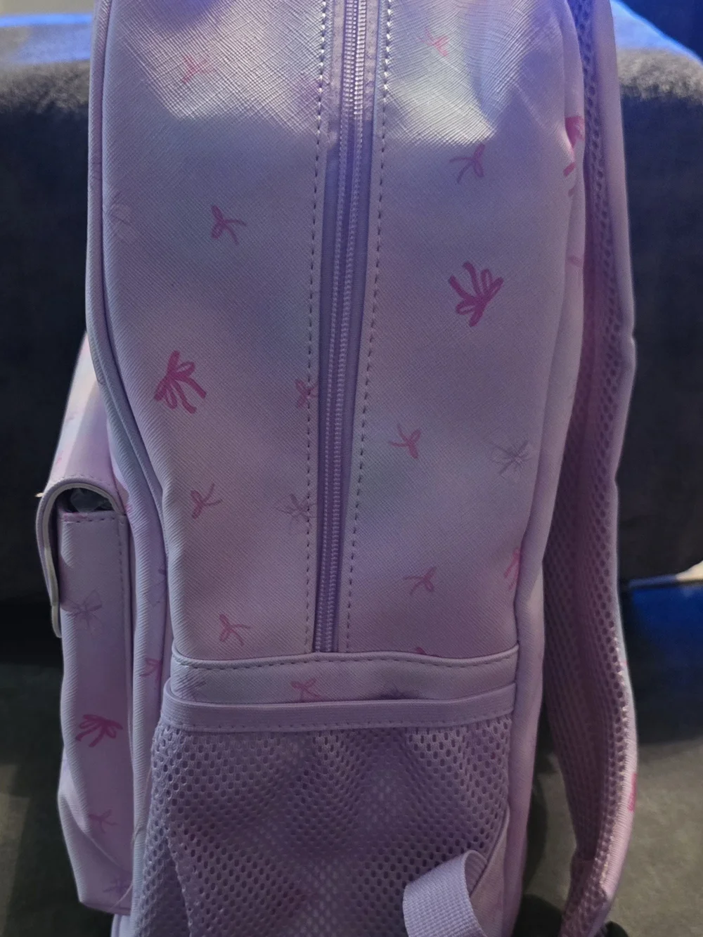 Kids' Pastel Pink Bow Accent Backpack - Cute Scallop Front Pocket